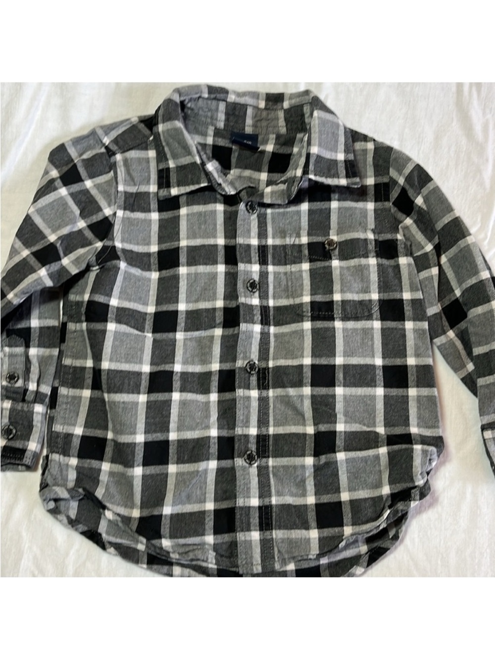 3T Kids Black & Gray Plaid Button-Up Shirt